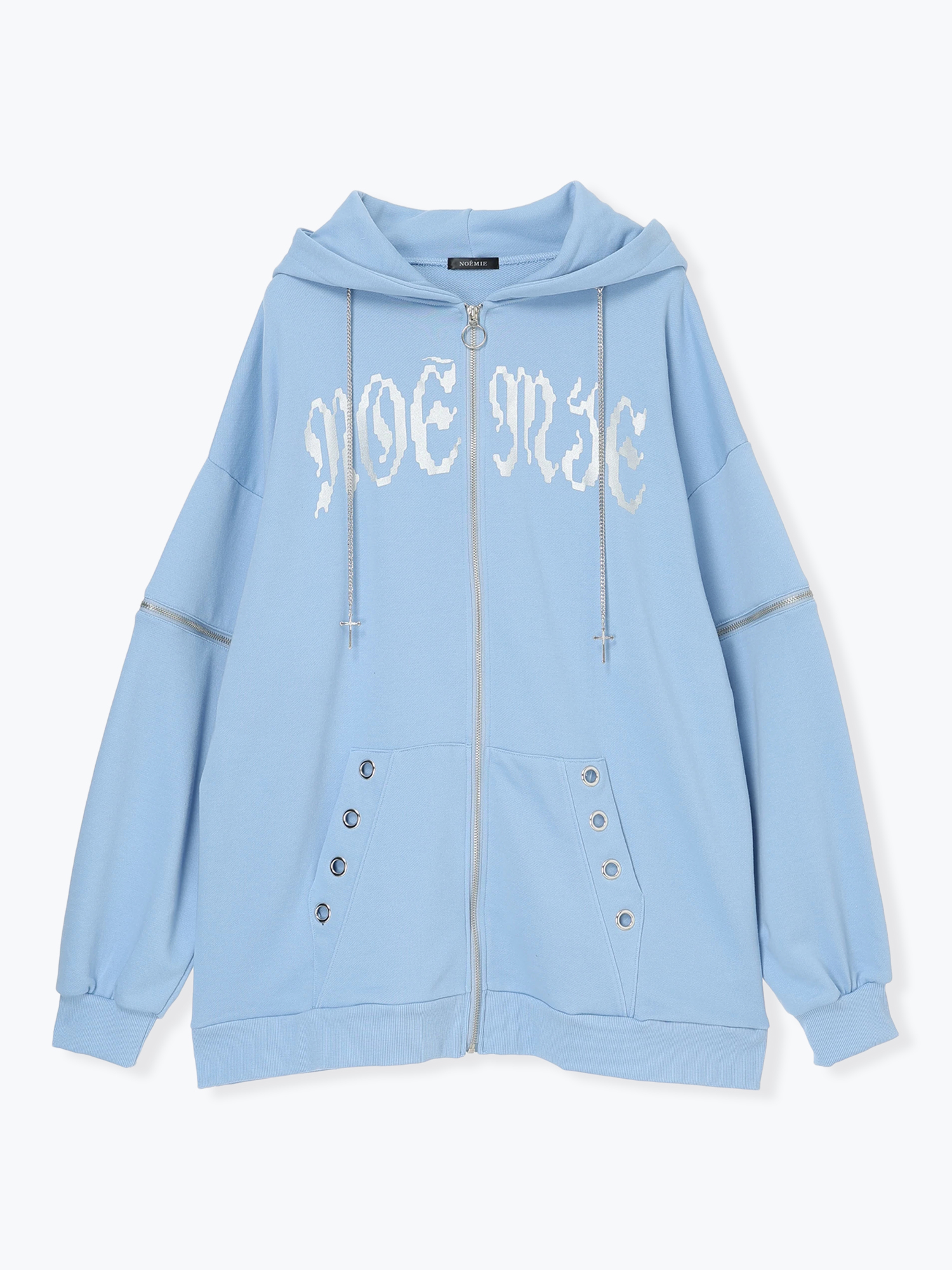 2WAYクロスチェーンユニセックスZIP裏毛パーカー（パーカー｜オフ