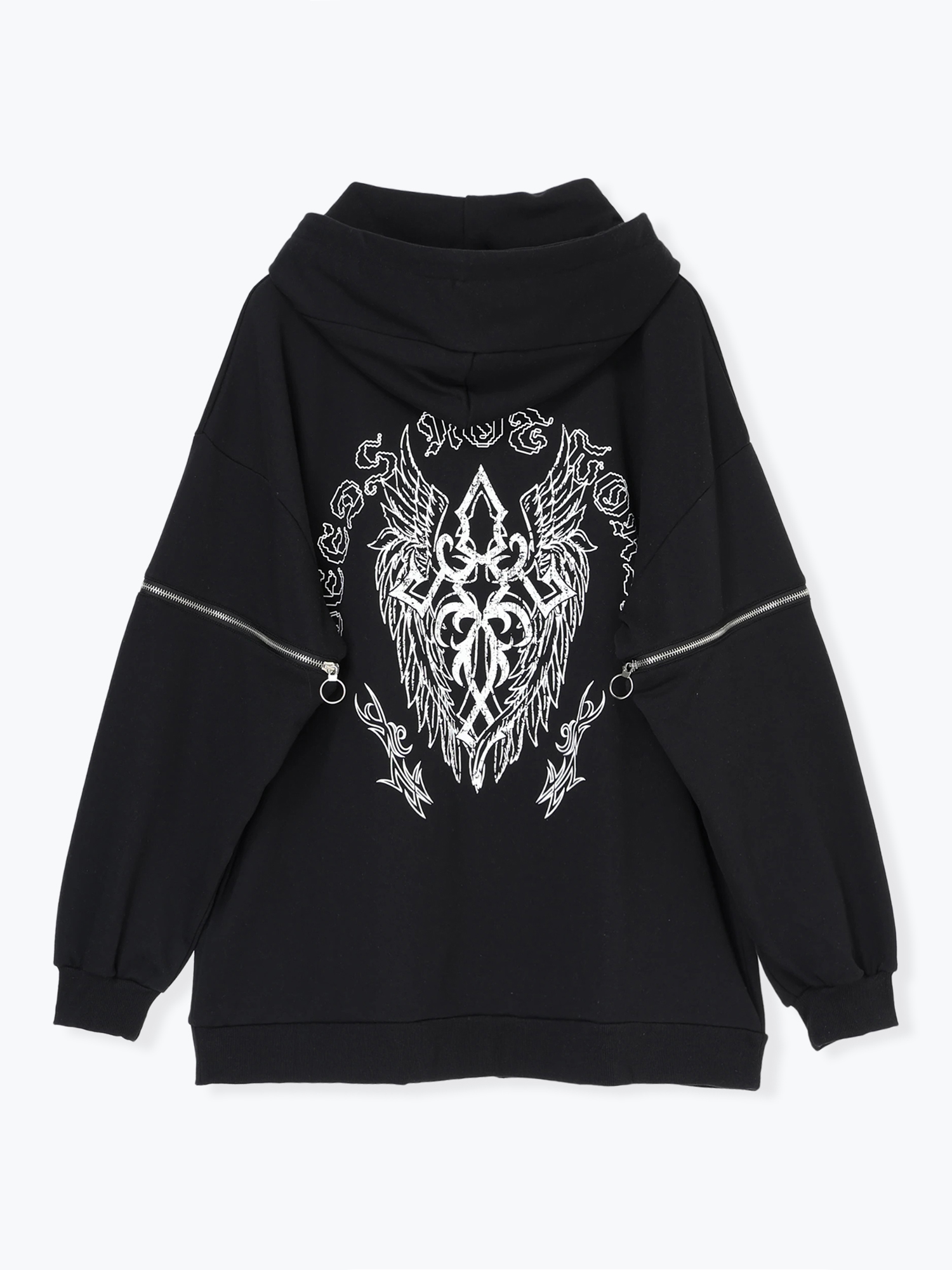 2WAYクロスチェーンユニセックスZIP裏毛パーカー（パーカー｜オフ