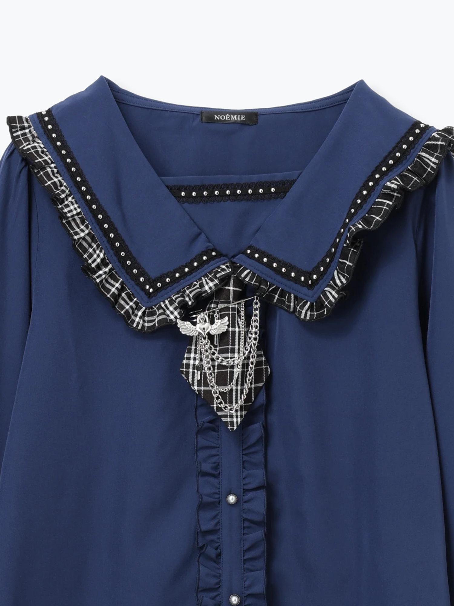 チェックフリルミニネクタイセーラーブラウス（シャツ・ブラウス｜オフ