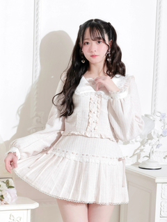 NOEMIE(ノエミー) |ツイードレースサイドリボンプリーツセットアップ