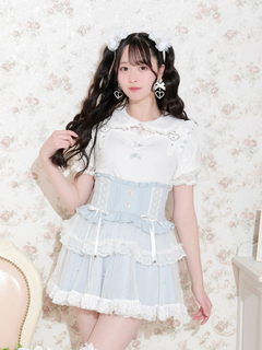 NOEMIE(ノエミー) |ハートバックルデコルテレースカットソー