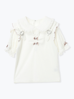 NOEMIE(ノエミー) |ハートバックルデコルテレースカットソー