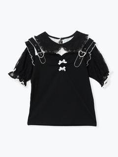 NOEMIE(ノエミー) |ハートバックルデコルテレースカットソー