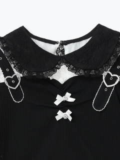 NOEMIE(ノエミー) |ハートバックルデコルテレースカットソー