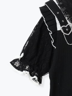 NOEMIE(ノエミー) |ハートバックルデコルテレースカットソー