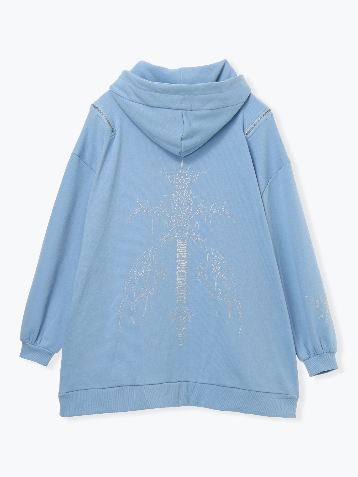 クロスラインストーンユニセックスZIP裏毛パーカー（パーカー｜オフ