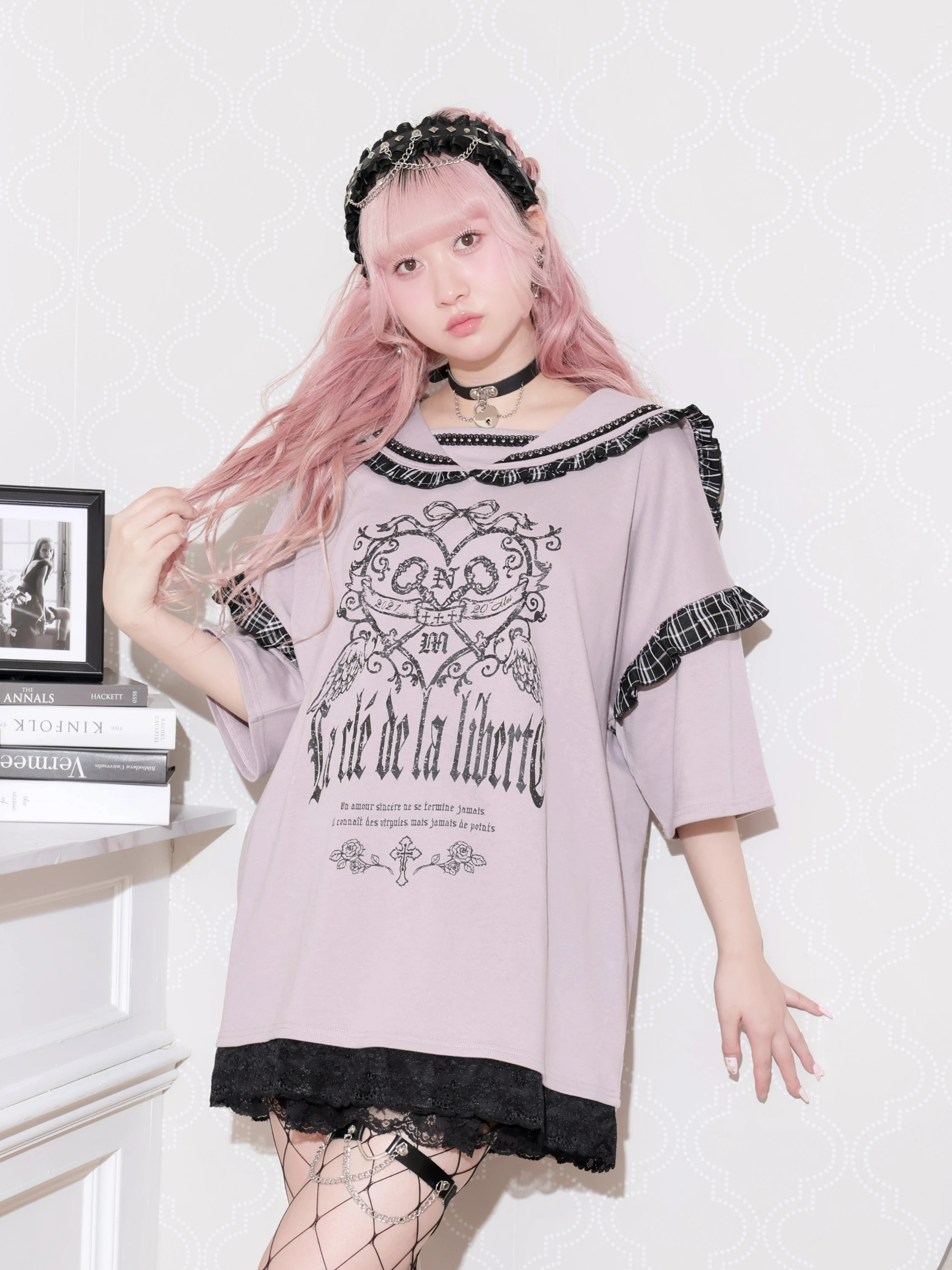 ゴシックバックスピンドルセーラーリボンチュニック（カットソー・T