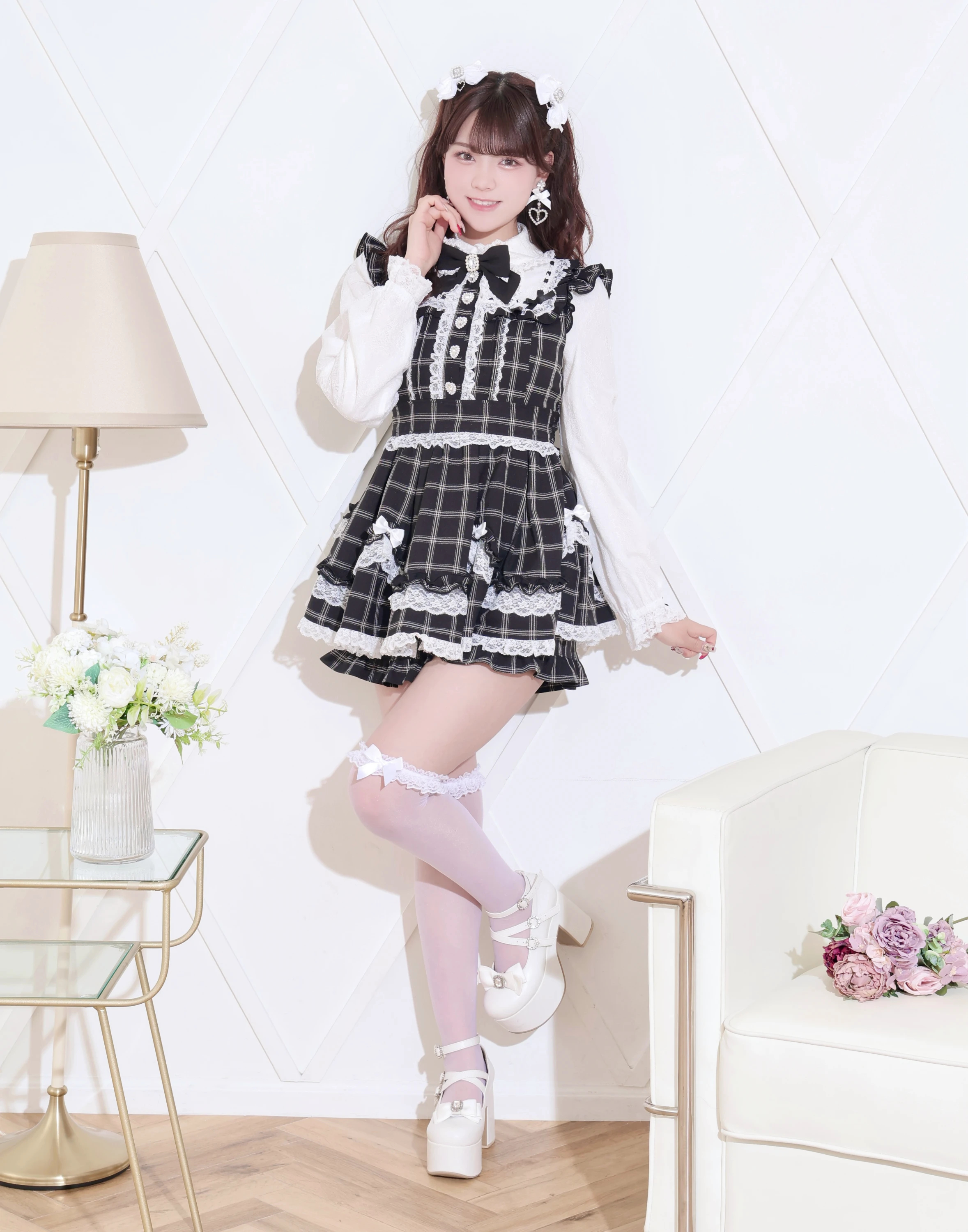 キラキラビジューハシゴレースホイップフリルSETUP（セットアップ