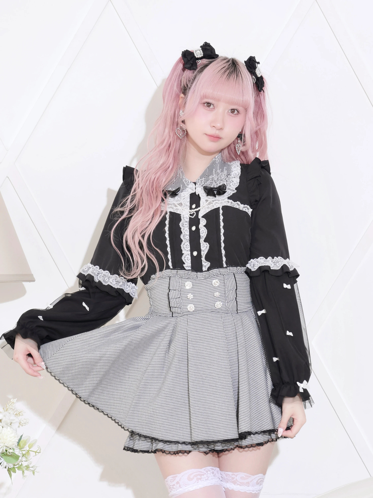 チャーム付きメニーリボンチュールブラウス（シャツ・ブラウス｜ピンク
