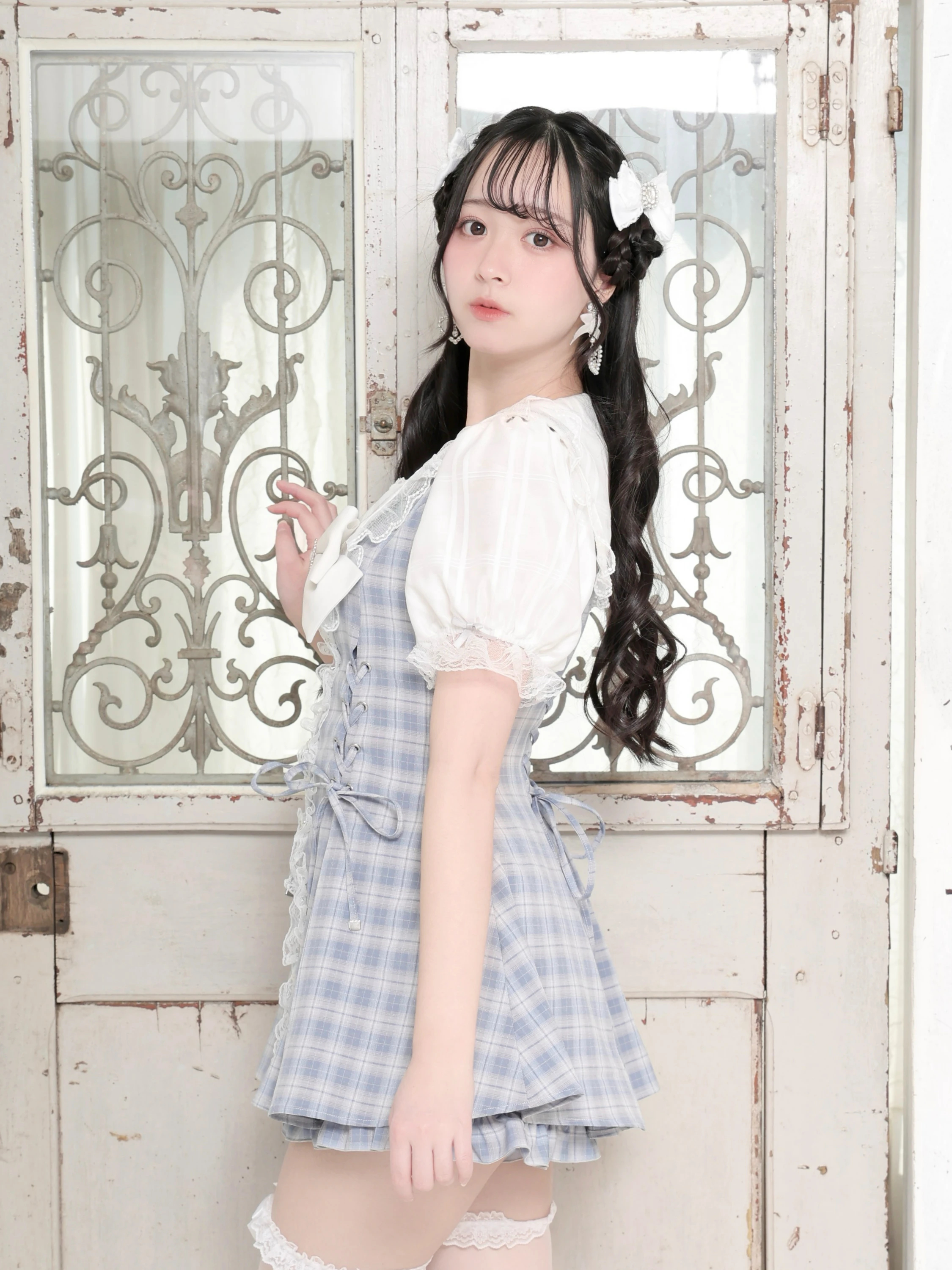 Rosarymoon アンゴラ レースアップ セットアップ ノエミー NOEMIE キラキラレースアップセーラーセットアップ