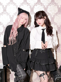 チェーンネクタイ付きユニセックスニットベスト（チュニック｜オフ