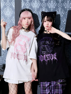 病みくまチェーンユニセックスTシャツ（チュニック｜赤・紫・青