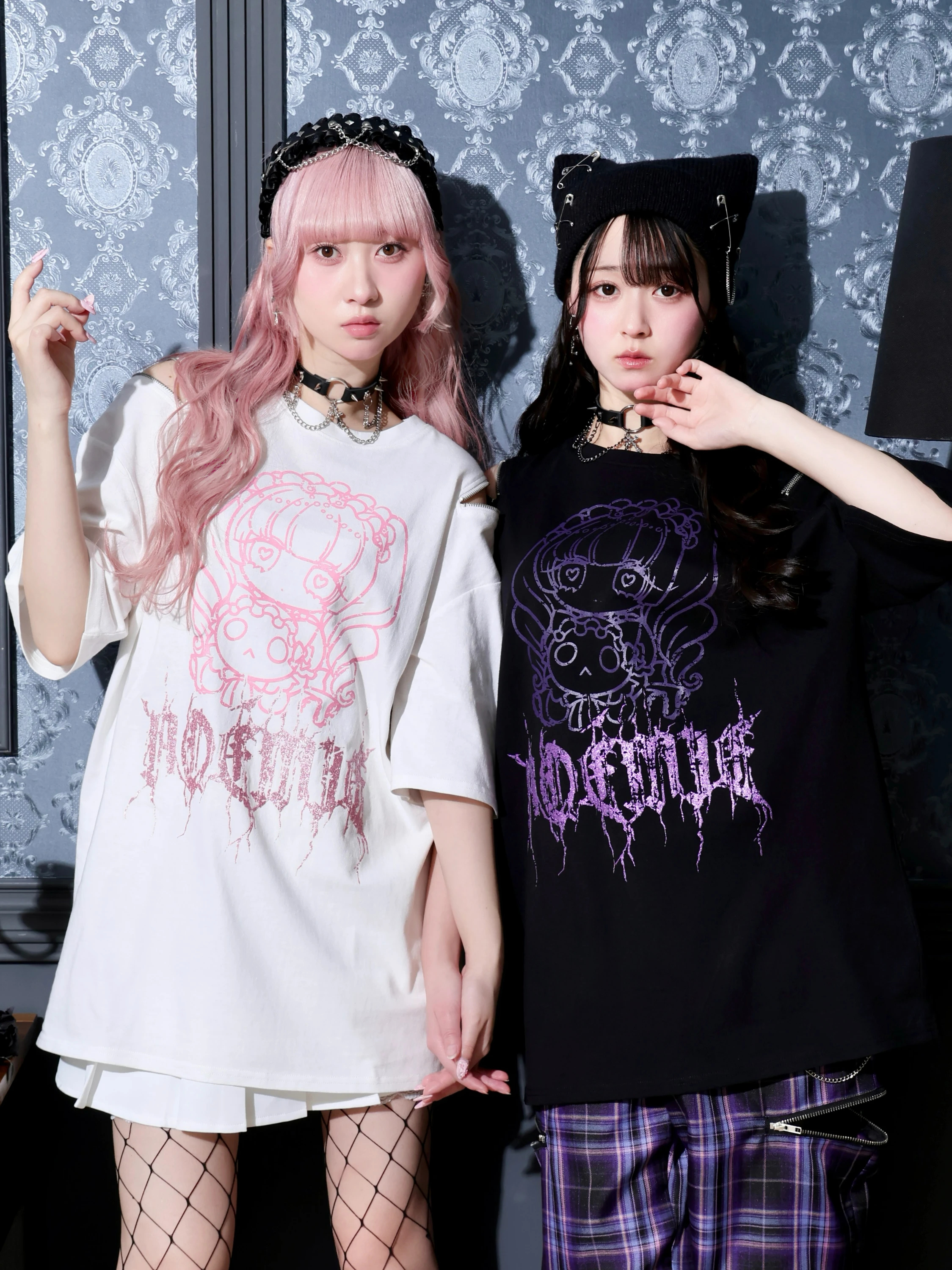 ロンリードールラメTシャツ（チュニック｜黒・紫・オフホワイト