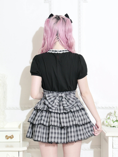 NOEMIE(ノエミー) |ハシゴレースフロントリボンロゴ刺繍Ｔシャツ