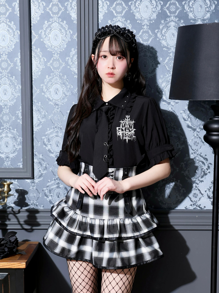 NOEMIE ブラウス スカート 2点まとめ売り 袖バックル衿スタッズブラウス（シャツ・ブラウス｜紫・オフホワイト