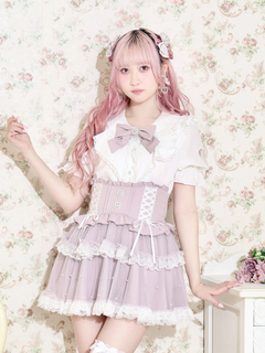 NOEMIE(ノエミー) |レースハートスリーブラッフルブラウス