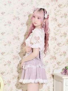 NOEMIE(ノエミー) |レースハートスリーブラッフルブラウス