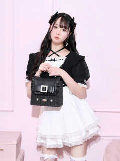 NOEMIE(ノエミー) |ビジューリボンフリルフラップショルダーペーパー