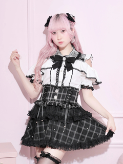 NOEMIE(ノエミー) |ケープフリルオープンショルダーハートバックルブラウス