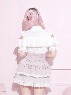 NOEMIE(ノエミー) |ケープフリルオープンショルダーハートバックルブラウス