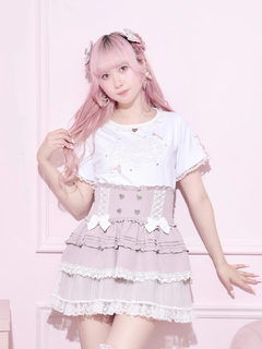 NOEMIE(ノエミー) |メニーパールリボン刺繍Tシャツ