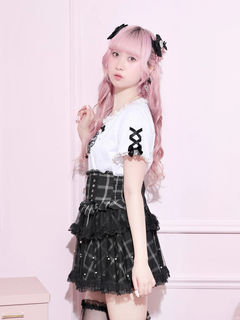 NOEMIE(ノエミー) |メニーパールリボン刺繍Tシャツ