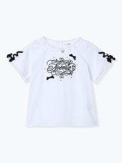 NOEMIE(ノエミー) |メニーパールリボン刺繍Tシャツ