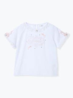 NOEMIE(ノエミー) |メニーパールリボン刺繍Tシャツ