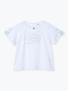 NOEMIE(ノエミー) |メニーパールリボン刺繍Tシャツ