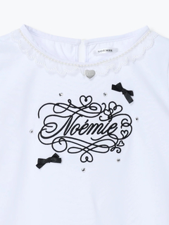 NOEMIE(ノエミー) |メニーパールリボン刺繍Tシャツ