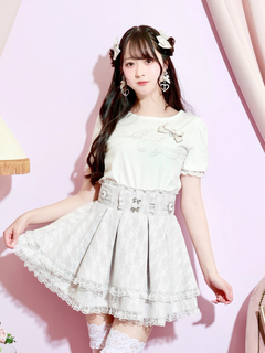 NOEMIE(ノエミー) |バックレースアップラインストーンTシャツ