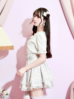 NOEMIE(ノエミー) |バックレースアップラインストーンTシャツ