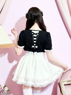 NOEMIE(ノエミー) |バックレースアップラインストーンTシャツ