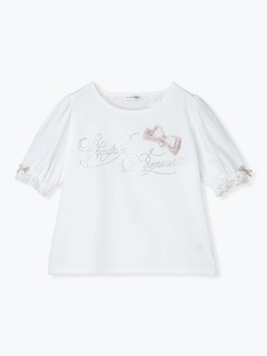 NOEMIE(ノエミー) |バックレースアップラインストーンTシャツ