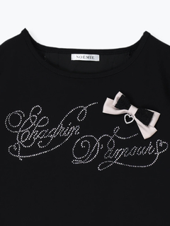 NOEMIE(ノエミー) |バックレースアップラインストーンTシャツ