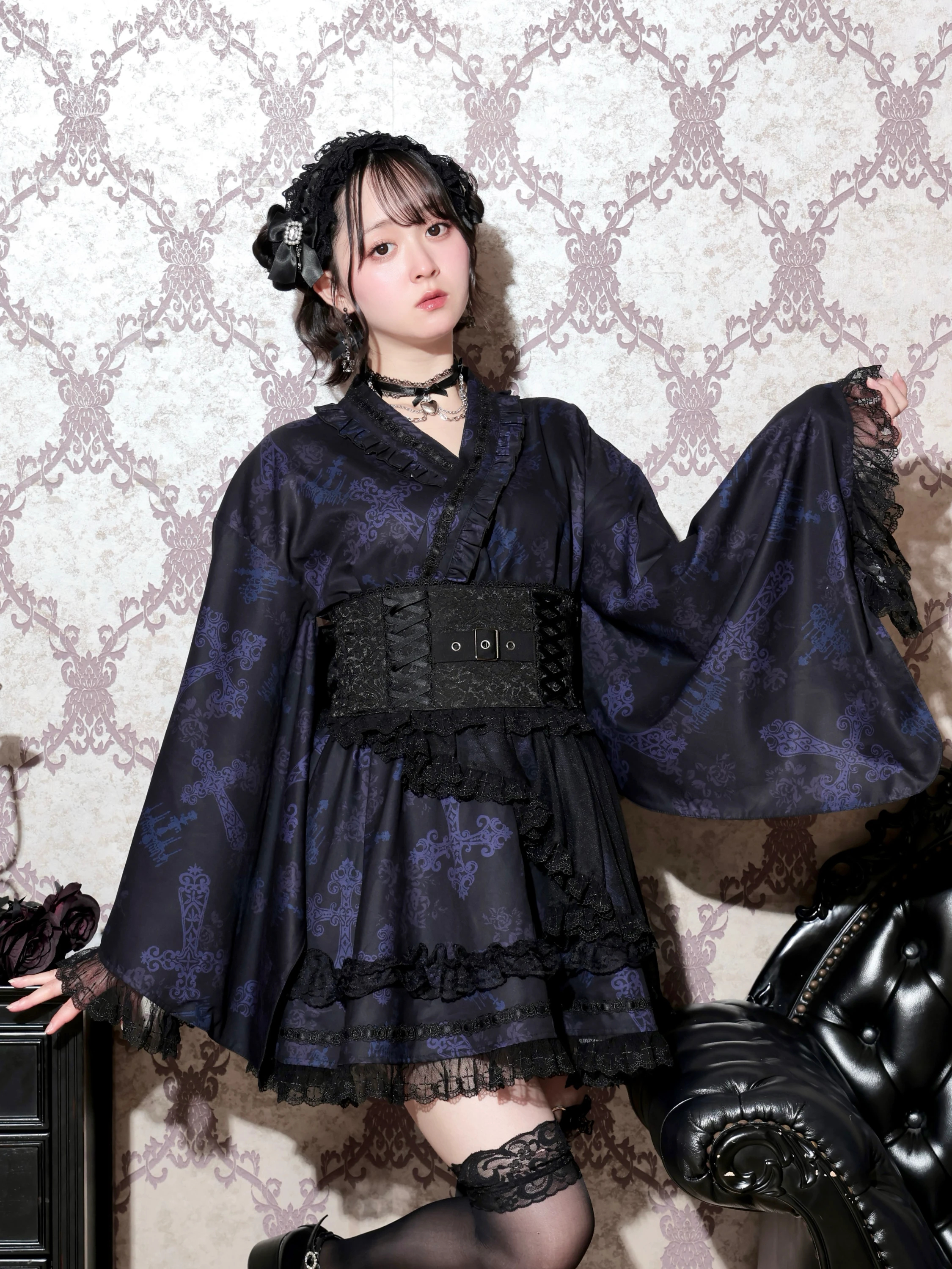浴衣ドレス　M-Lサイズ ゴシック十字架チュール浴衣ドレス（その他ワンピース｜黒）｜【公式